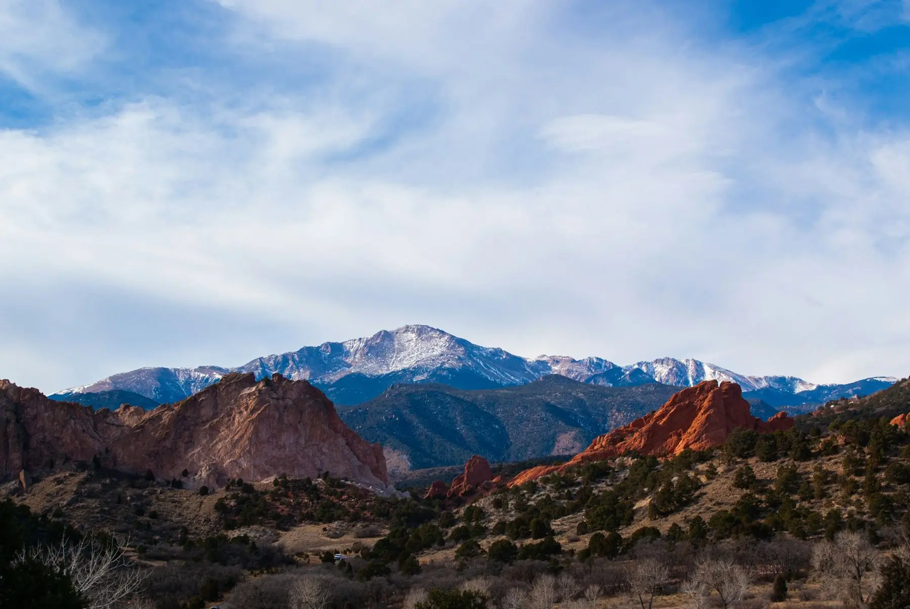 Foothills and peaks near Monument and Colorado Springs